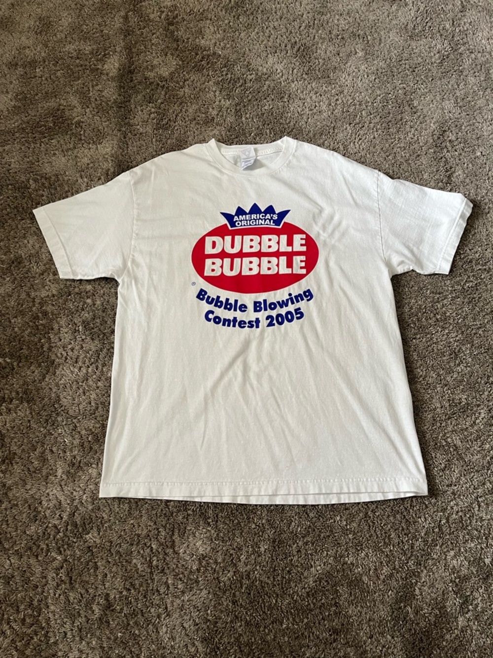 Vintage Dubble Bubble Chewing Gum Bubble Blowing Competition 2005 Men XL
